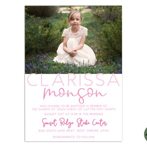 EDITABLE, LDS Baptism Invitation Template, Printable Baptism Announcement, Lds girl baptism, Lds baptism, DIY, Instant Download, Christening