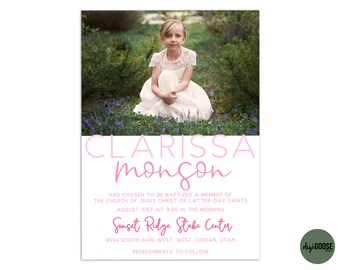 EDITABLE, LDS Baptism Invitation Template, Printable Baptism Announcement, Lds girl baptism, Lds baptism, DIY, Instant Download, Christening
