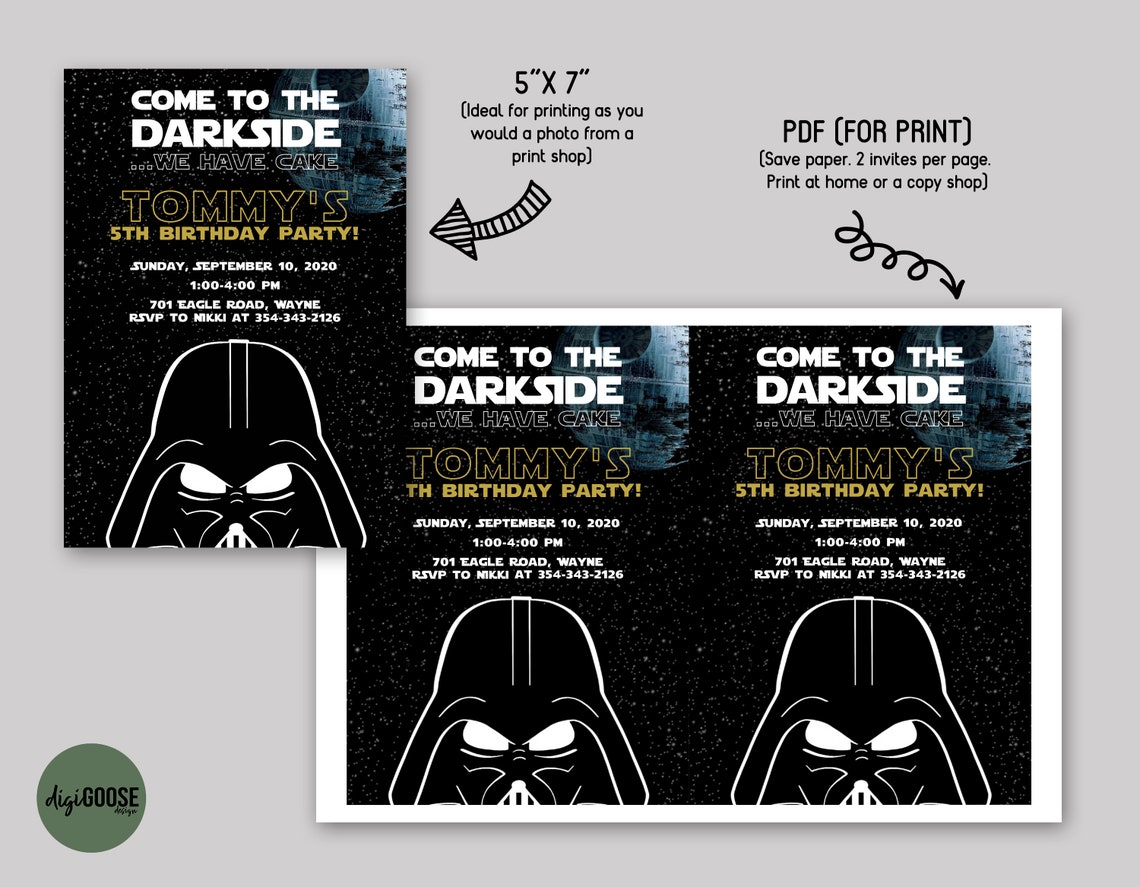  EDITABLE Star Wars Invitation TEMPLATE Printable Star Wars Etsy