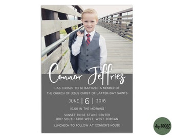 EDITABLE, LDS Baptism Invitation Temlplate, Printable Baptism Announcement, Lds boy baptism, Lds baptism, DIY, Instant Download, Instant