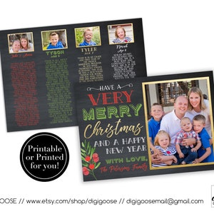 SAME DAY TURNAROUND Christmas Photo Card // Custom Holiday Greeting Card // Year in review // Infographic // Digital Christmas card