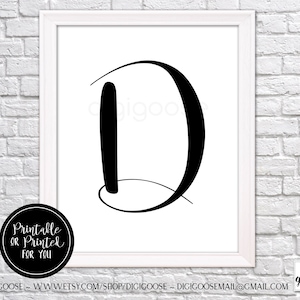 CLEARANCE // D MONOGRAM print // nursery decor // girls poster, monogram for girl, glamour letter, letter wall art, letter D art, D wall art