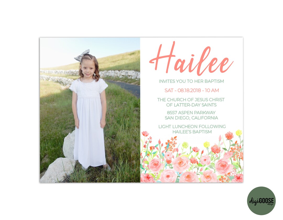 EDITABLE, LDS Baptism Invitation Template, Printable Baptism ...