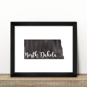 CLEARANCE // NORTH Dakota state map // Watercolor art print // Wall Art // North Dakota painting // US state map print // Home Decor