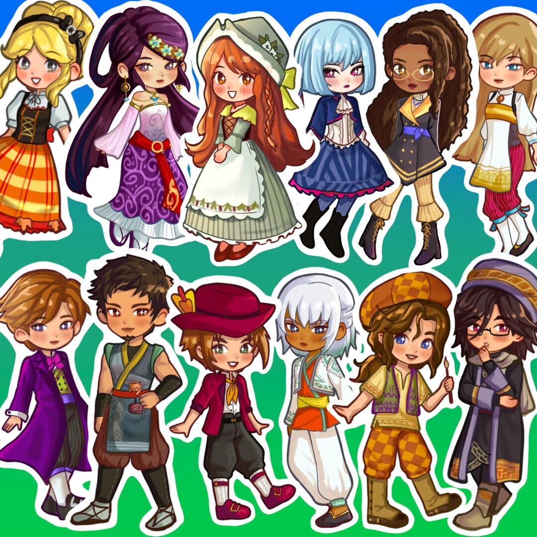 Chibi Grand Bazaar Bachelor and Bachelorette Stickers - Etsy