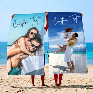 Custom Photo Beach Towel, Personalized Family Vacation Towel Gift, Unique Summer Gift Idea, Customized Photo Towels, Family Beach Towel