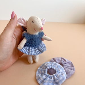 A set of clothes for a mouse, clothes fit Maileg older sister, 3 skirts and a bolero. Mouse 13 cm and a set of clothes. Miniature clothes.