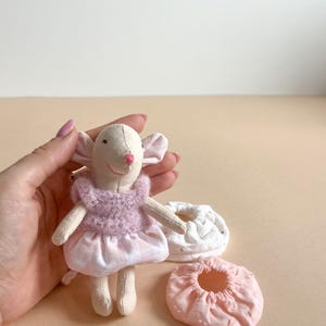 A set of clothes for a mouse, clothes fit Maileg older sister, 3 skirts and a bolero. Mouse 13 cm and a set of clothes. Miniature clothes.