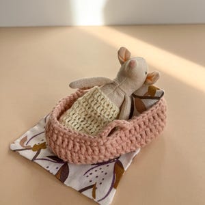 Little mouse, baby mouse, mouse doll, fabric doll, mouse for doll house, mouse in a basket, miniature mouse, collector&#39;s doll, 8 cm