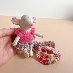 A set of clothes for a mouse, clothes fit Maileg older sister, 3 skirts and a bolero. Mouse 13 cm and a set of clothes. Miniature clothes.