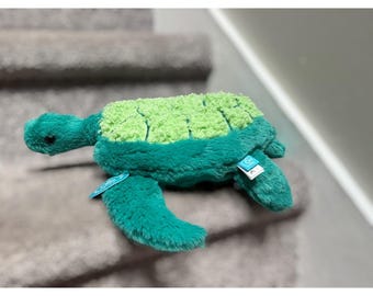 NEW Manhattan Toy Sea Turtle Plush Stuffed Animal Green Textured Shell 14" Ocean