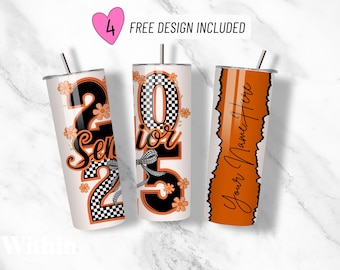 2025 Senior Theme Tumbler Wrap, Custom Senior Tumbler 20oz Skinny Tumbler Sublimation Design, Graduation Checkered Design Tumbler Wrap PNG