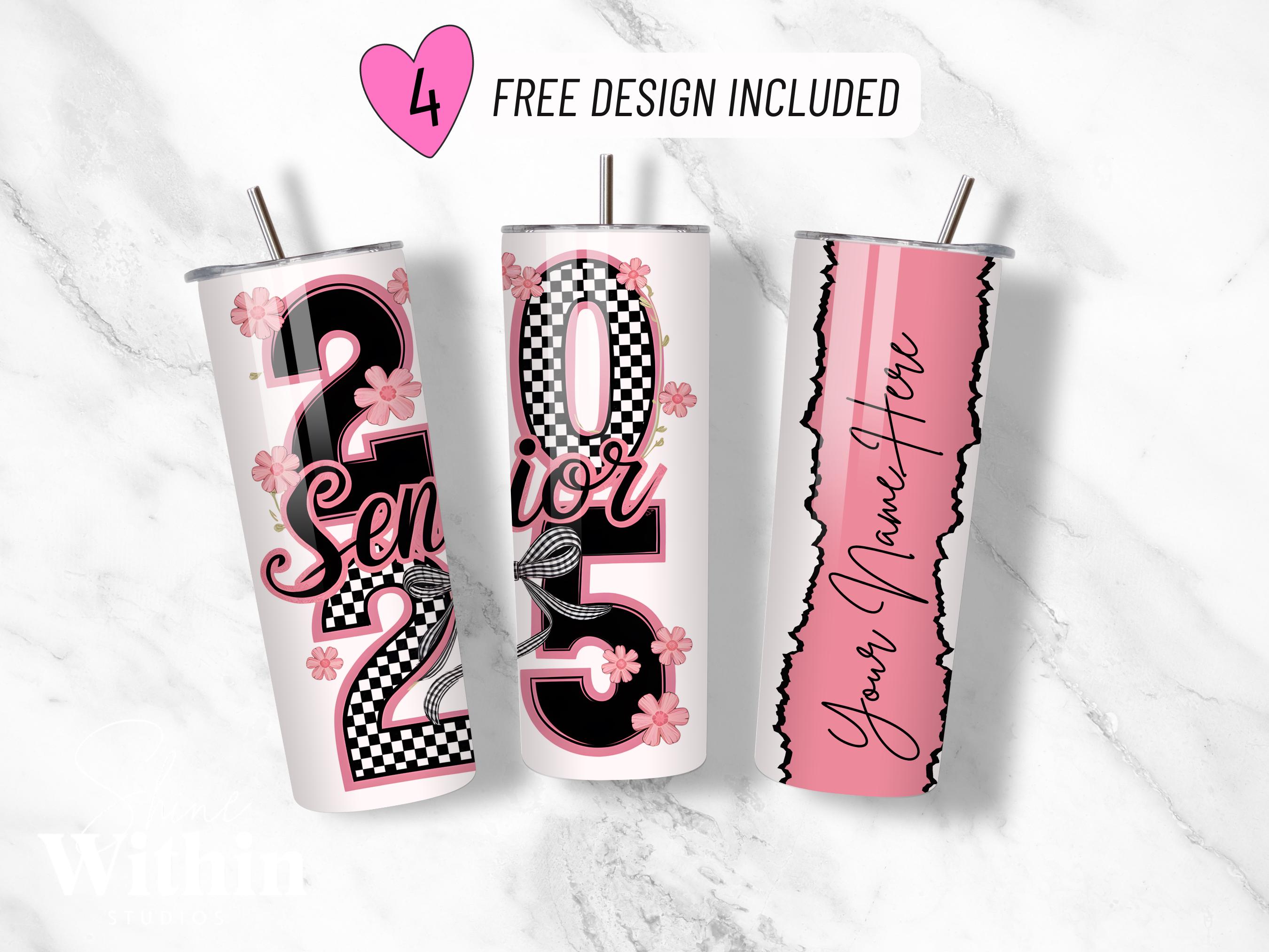 2025 Senior Theme Tumbler Wrap, Custom Senior Tumbler 20oz Skinny Tumbler Sublimation Design, Graduation Checkered Design Tumbler Wrap PNG