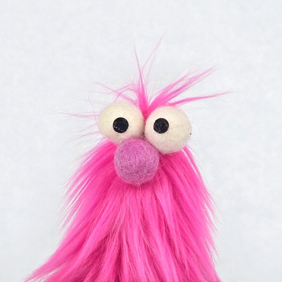 Fuzzbrain Puppet FUZZINGER: A Fuzzy Finger Puppet by All Hands Productions! (HOT PINK ...