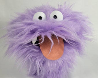 Snaggletoothed Squirble! A handmade hand puppet by All Hands Productions (LAVENDER)