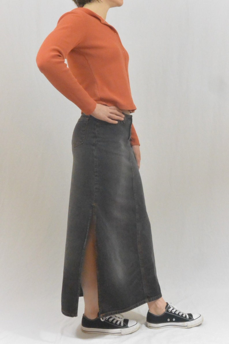 denim midi skirt xs