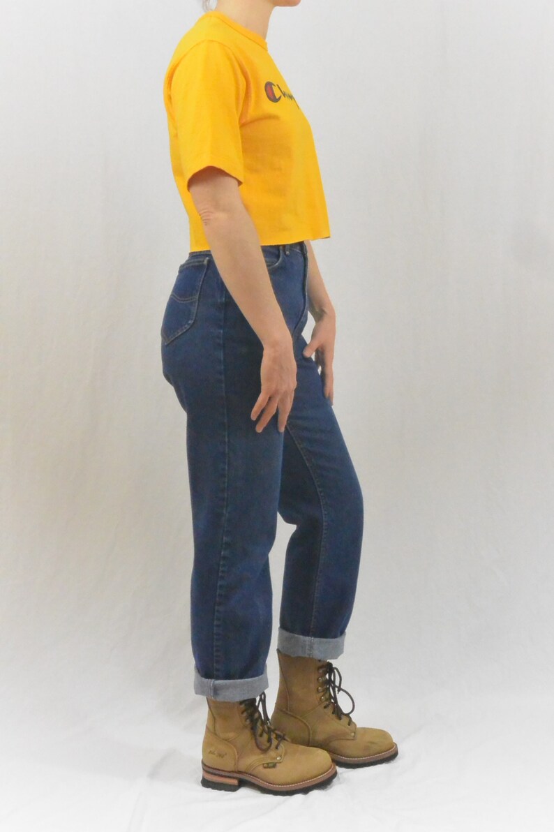 Vintage Champion Cropped T Shirt Retro Old School Upcycled Champion Crop Top Sporty OOAK XS-Small