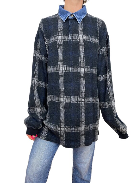 vintage 90s plaid rugby Gem