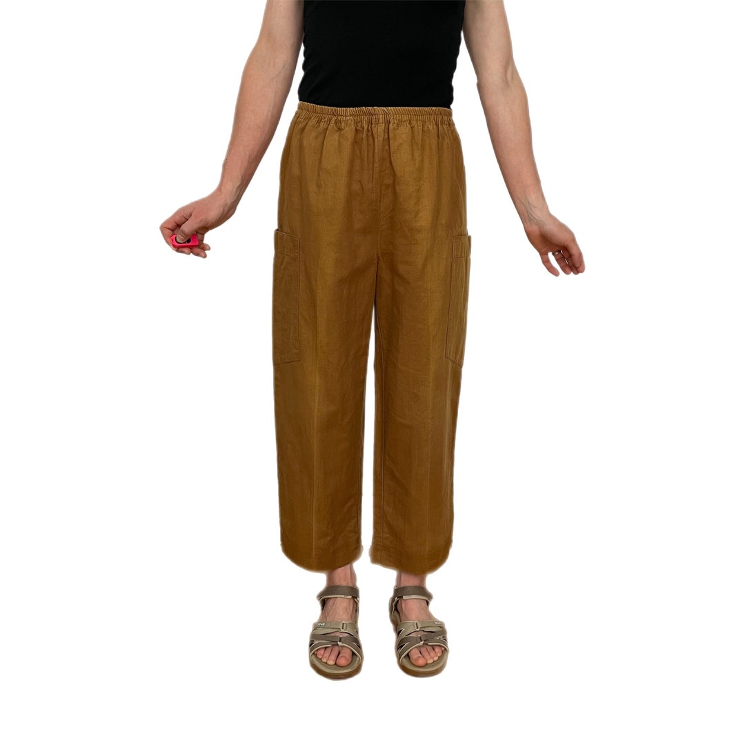 Vintage Cropped Linen Pants Linen Blend XXS-XS High - Etsy