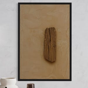 Beige Japandi Wall Art: Rustic Minimalist Print on Fine Art Paper