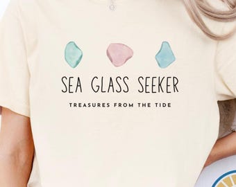 Seeglas Sucher Shirt, Komfort Farben T-Shirt, Küsten Beachcomber Geschenk