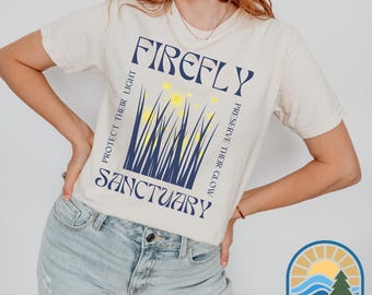 T-shirt sanctuaire des lucioles, t-shirt confortable pour la conservation des couleurs, chemise sauvez les lucioles, cadeau pour les amoureux de la nature, chemise faune