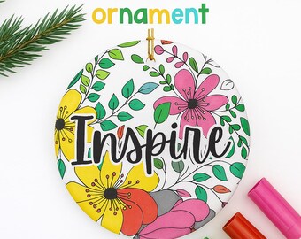 Color-in Floral INSPIRE Verzierung künstlerisches Design Geschenk zum Ausmalen mit Permanent Marker Handwerk Aktivität Dekor Urlaub Dekoration DIY Akzent