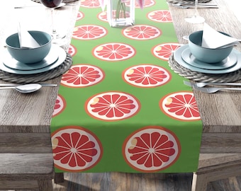 Camino de mesa con diseño de arboleda de cítricos, centro de mesa festivo, regalo de cocina, decoración de verano para el hogar, accesorios de fiesta de pomelo, Acción de Gracias