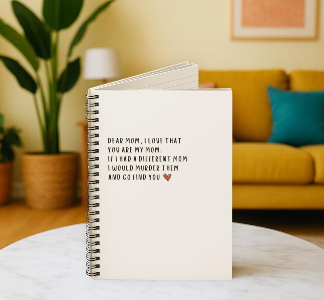 Mom Notebook Design Funny Mom Spiral Notebook Unique Gift for Mothers Day Mom's Birthday ...