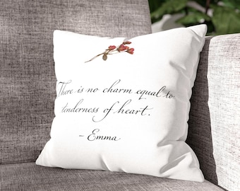 Jane Austen Quote Pillowcase | Emma Literary Home Decor, Book Lover