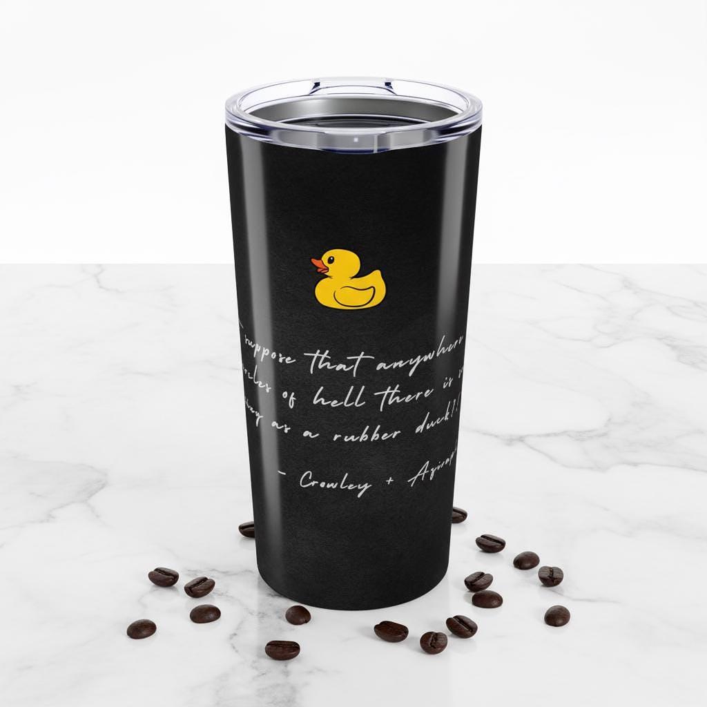 Good Omens Inspired Yellow Rubber Duck Tumbler 20oz, Angel