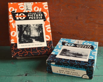 Pair of Vintage Big 10 jigsaw puzzles, Complete