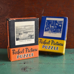 Pair of Perfect Picture Puzzle vintage jigsaws, complete