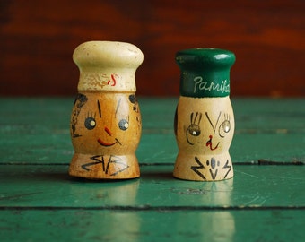 Salt and Pepper Shaker Set, Chef Characters Made in Japan