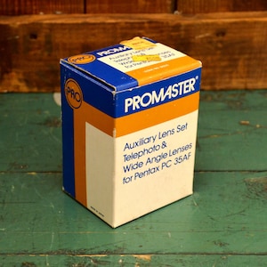 Promaster Auxiliary Lens Set: Telephoto & Wide Angle for Pentax PC 35AF (New Old Stock)