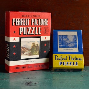 Pair of Perfect Picture Puzzle vintage jigsaws, complete