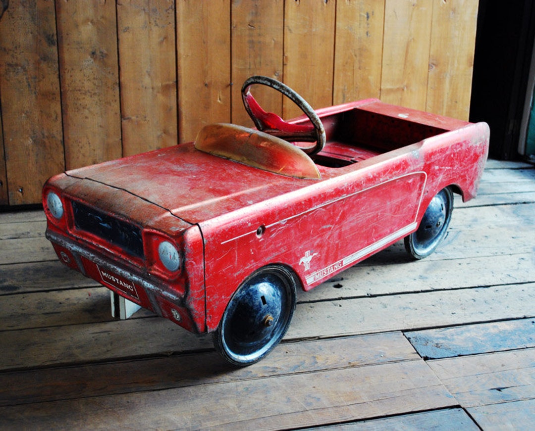 1964 Mustang Pedal Car, Original AMF Junior Pedal Car, Red Mustang