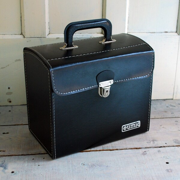 Black Leatherette Camera Bag, Unused Vintage Eumig Camera or Projector Case