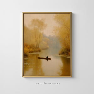 Printable Moody Autumn Painting, Farmhouse Decor, Vintage Fall Landscape,  Rustic Neutral Wall Art, Digital Download Art
