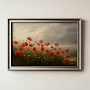 Printable Vintage Wildflower Print | Spring Flower Prints | Artful Art | Wildflowers Painting Download | Neutral Landscape Vintage Prints