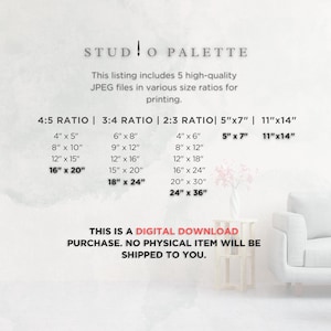 May include: A digital download product image with the text "STUDIO PALETTE". The image lists various size ratios for printing, including 16" x 20" and 18" x 24". The text "THIS IS A DIGITAL DOWNLOAD" is also present.