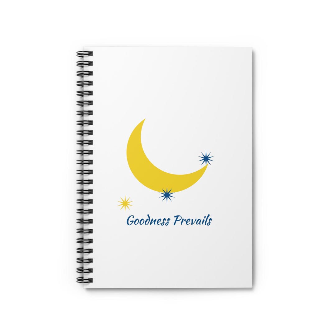 Crescent Moon Spiral Notebook – Celestial Night Sky Journal, Stationery ...