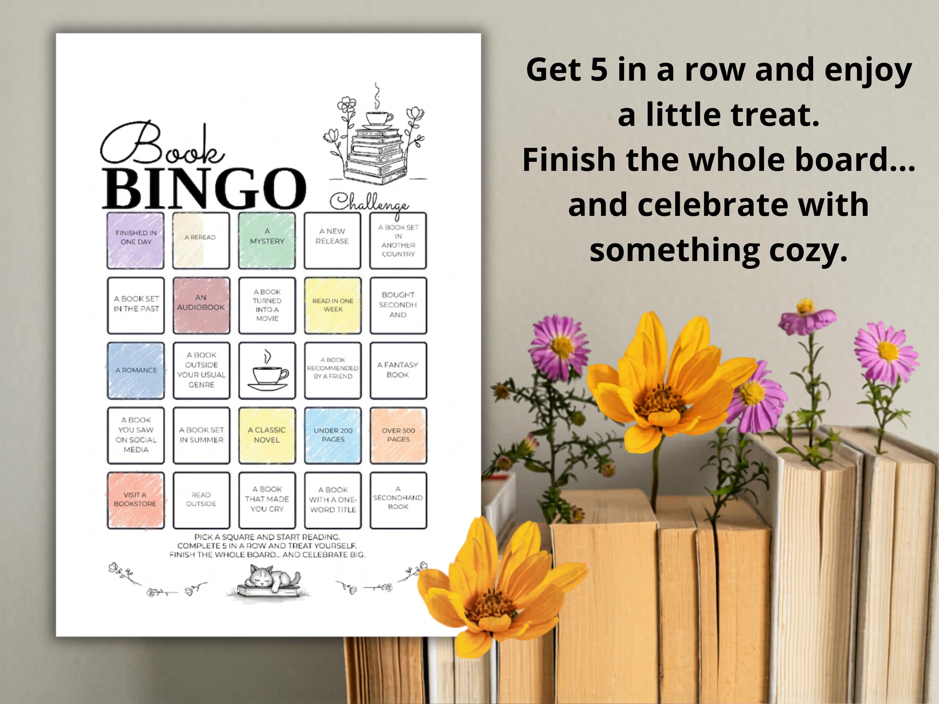 Book Bingo, Reading Challenge – Printable Reading Bingo Game, Book ...