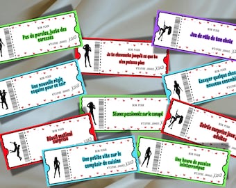 50 Coupons d’Amour à Imprimer en Français, 30 Coquins + 20 Romantiques, Cadeau Couple & Saint-Valentin, Version Couleur + Noir et Blanc