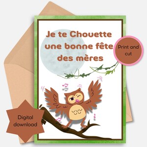 Mothers day card French| Printable card | Instant download| Funny mother's day card| Mom card| Best mom | Gift for mom