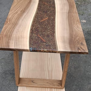 coffee table with resin