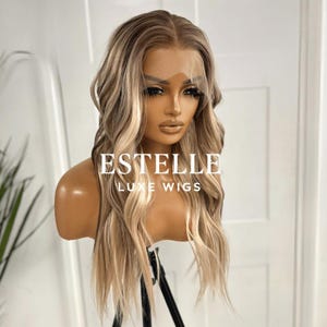 Long Rooted Blonde with Soft Beachy Waves Synthetic Lace Front Wig -Diaz/04