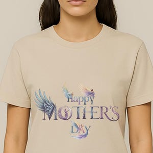 Glückliches Muttertagsshirt, Engelsflügel Mom T-Shirt, Mutter-Baby-Silhouettegeschenk, neue Mutter T-Shirt, Mama Day Outfit