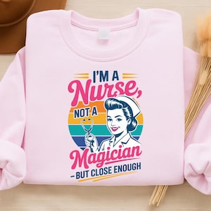 Funny Nurse Sweatshirt: Retro Healthcare Hero Crewneck