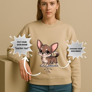Custom Name Chihuahua Shirt – Chibi Cartoon Dog Hoodie or Sweatshirt for Small Pup Lovers,